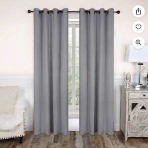 Grey/ silver curtain set, pair